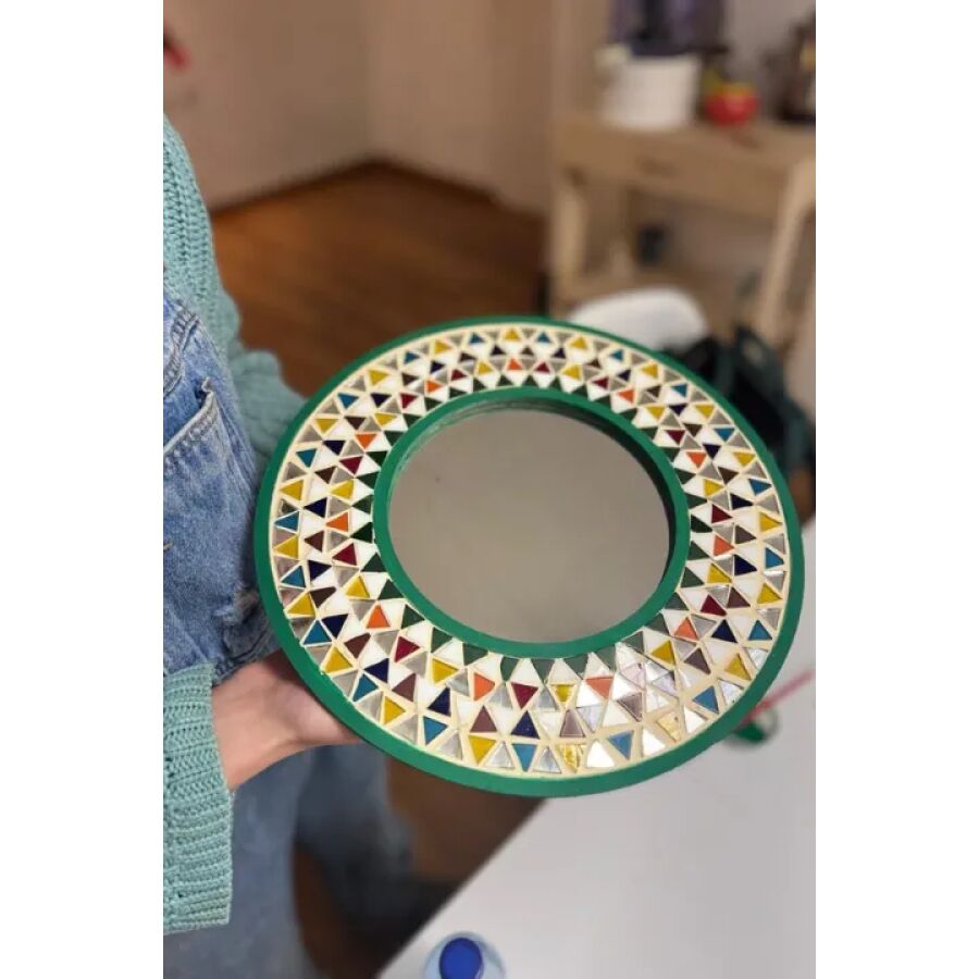 Taller Mosaico Espejo de Madera