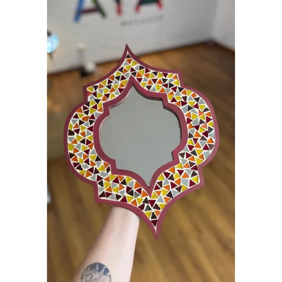 Espejo de Madera Diamante puntas - Mosaico en Casa