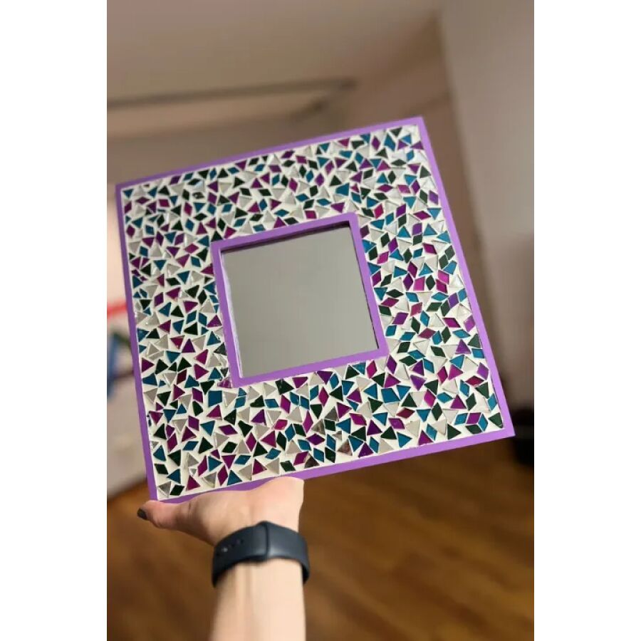 Espejo de Madera Cuadrado - Mosaico en Casa