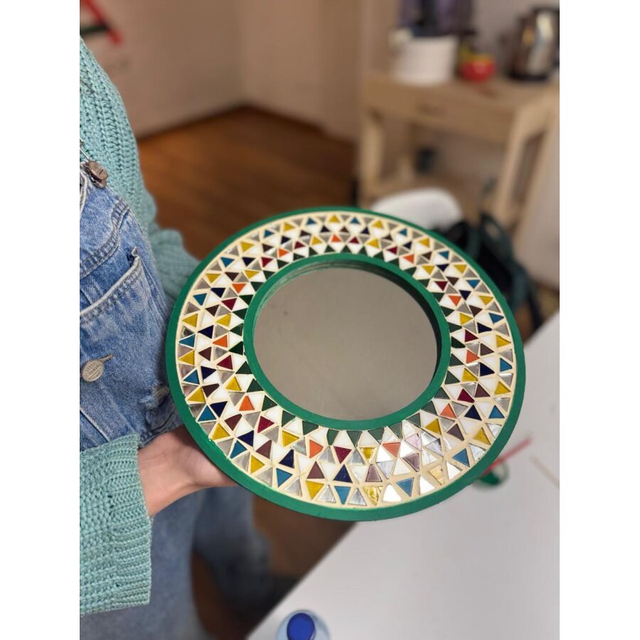 Taller Mosaico Espejo de Madera